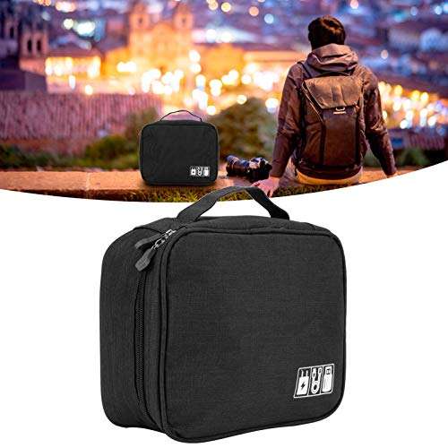 Diydeg Cable Storage Bag, Electronic Organizer, Multifunction Chargers Organizer USB Cable for Ear Phones(Black) 5