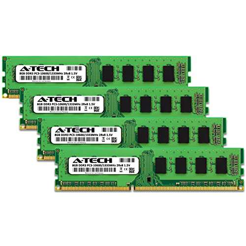 A-Tech 32GB Kit (4x8GB) RAM for Dell OptiPlex 9010, 7010, 990, 790 (SFF/MT/DT) | DDR3 1333 MHz DIMM PC3-10600 UDIMM Memory Upgrade 2