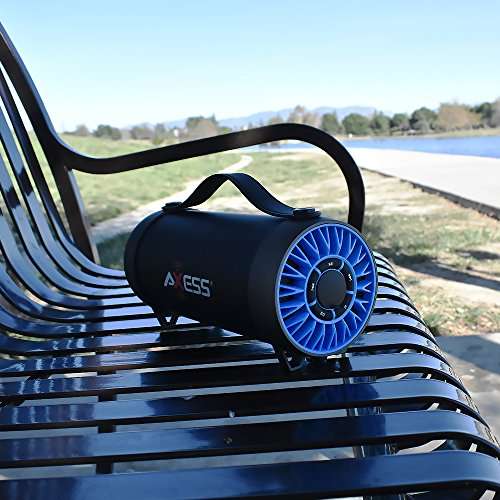 AXESS SPBT1056 Portable Bluetooth Speaker With Built-In Usb Support, Fm Radio, Line-In Function And Rechargeable Battery, Yellow 5