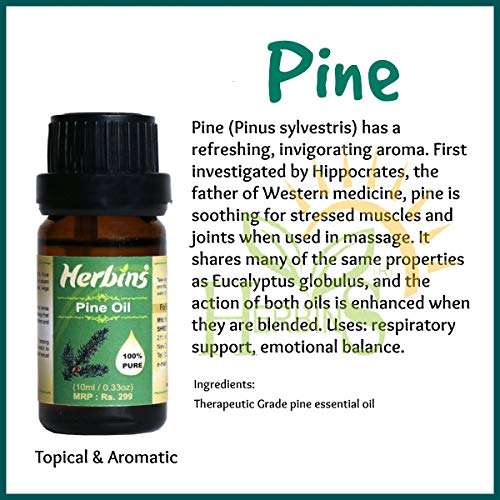 Herbins pine oil cosmetic grade for skin care, aromatherapy, acne, massage - 10ml 6