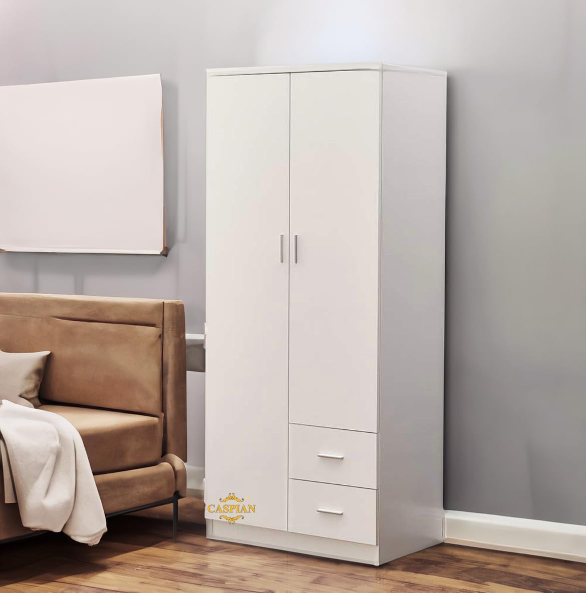 CASPIAN Furniture 2 Door Wardrobe for Living Room || Bedroom || Size in inches (72x30x19)