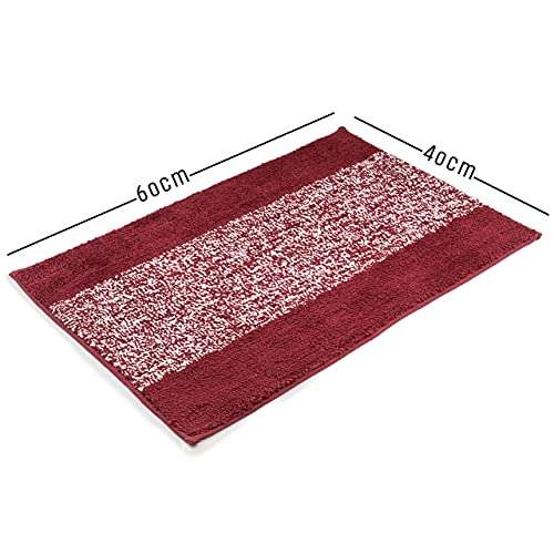 Lykke Decor Anti-Slip Bath Mat Microfiber Soft, Size 50 x 75 cm - Bathroom Rugs - Suitable for Kitchen, Bedroom and Bathroom, Dry Fast Water Absorbent & Machine-Washable - (Set of 1, Persian Red) 3
