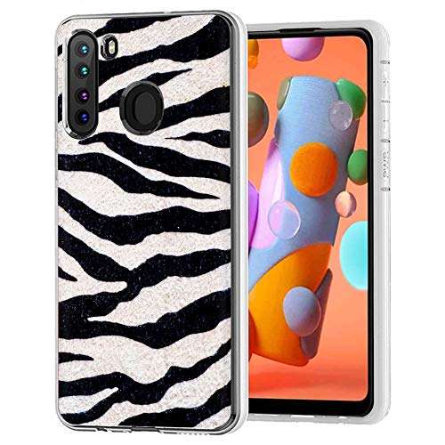 TalkingCase Clear TPU Phone Case for Samsung Galaxy A21, SM-A215U, Zebra Stripe Print, Light Weight, Ultra Flexible, Soft Touch, Anti-Scratch, Designed in USA 1