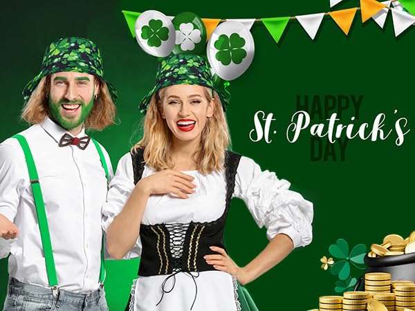 St Patricks Day Hat Shamrock Green Top Leprechaun Bucket Hat 6
