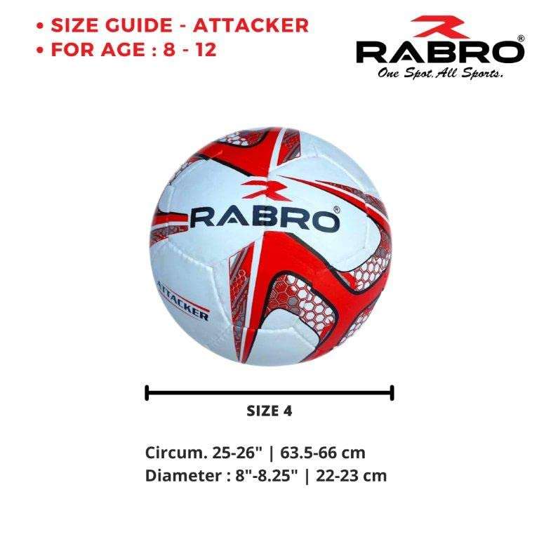 RABRO Attacker Synthetic Rubber Football / Soccer Ball (Size 4, White Red) 6