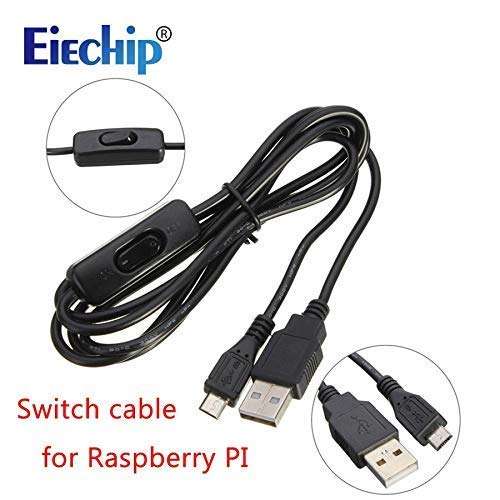 WOWOONE Power Cable with Switch ON/Off Button Micro USB Charging Cable for Banana PI Raspberry Pi 2 Power Cable with Switch 3