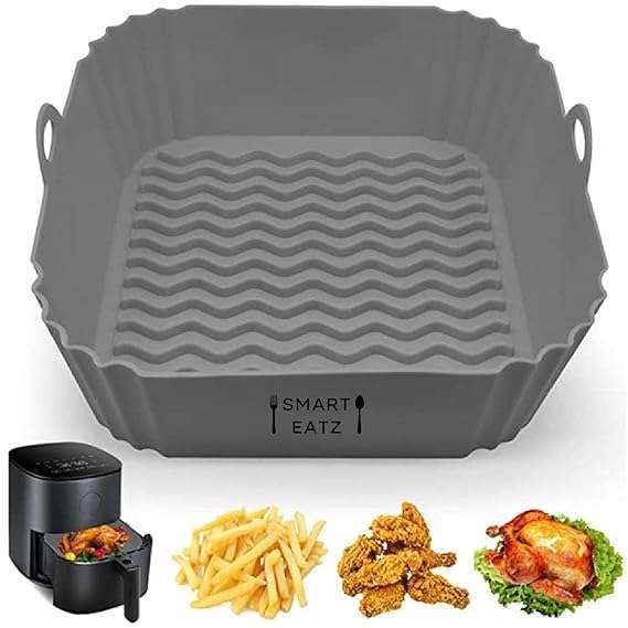 ZOVISU Air Fryer Silicone Pot Liner - (2 Pack) Square Air Fryer Basket Liners - 8.5 Inch Reusable, Use for Oven and Microwave 6