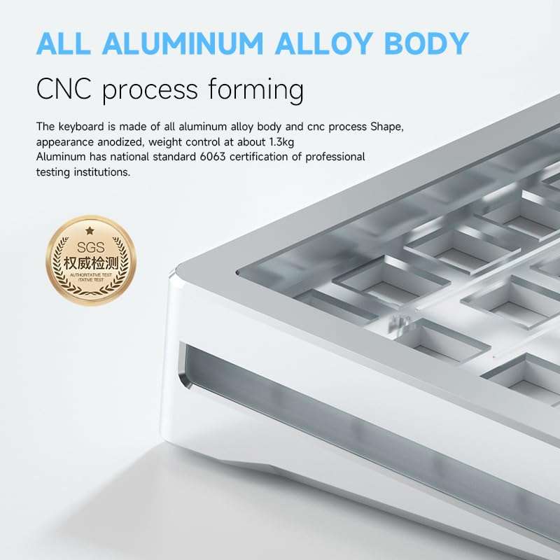 M71 75% CNC Aluminum Alloy Custom Wireless Gaming Keyboard, Bluetooth/2.4G/Wired, 71 Keys Hot-swappable RGB Mechanical Keyboard, 4600mAh Rechargeable Gasket Mounted for PC/Windows/Mac (Lavender) 5