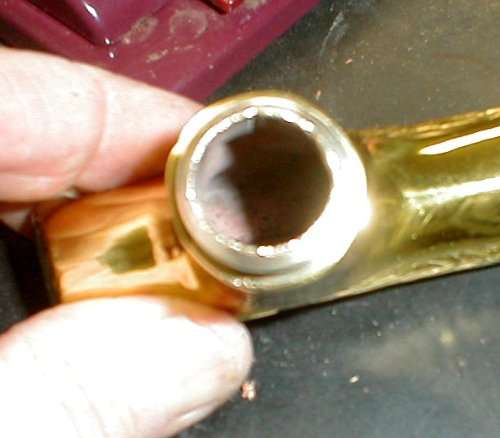 JWL (1) Cane Walking Stick Handle Fritz Style Cast Brass with Outside Connector 3