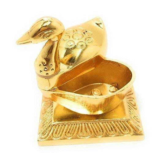 Vyomika Decor Golden Metal Duck with Chandan Roli Chopda for Pooja Purpose and Gift 3