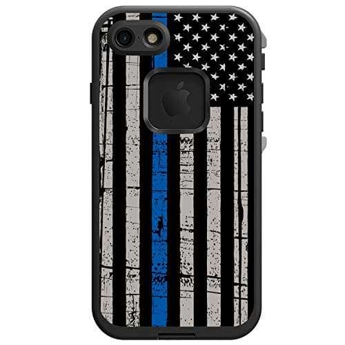 Teleskins Protective Designer Vinyl Skin Decals/Stickers Compatible with Lifeproof Fre iPhone 7 / iPhone 8 / SE 2020 Case -Thin Blue Line USA Police Flag Design Patterns - only Skins and not Case 5