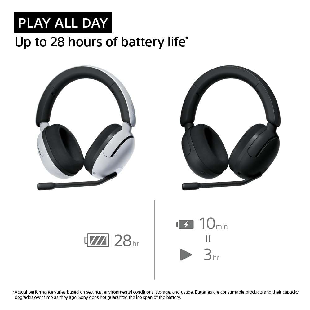 Sony INZONE H5 Wireless Gaming Headset, 360 Spatial Sound, Works with PC, PS5, 28 Hour Battery, 2.4Ghz Wireless and 3.5mm Audio Jack, WH-G500 Black 3
