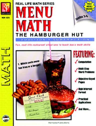 Remedia REM102A Menu Math Hamburger Hut Book-1 Add & Subtract