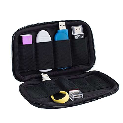 iColor Purple Butterfly Universal Portable USB Flash Drive Case Bag/Electronic Accessories Organizer Holder/Hard Drive Case Bag USB-12 6