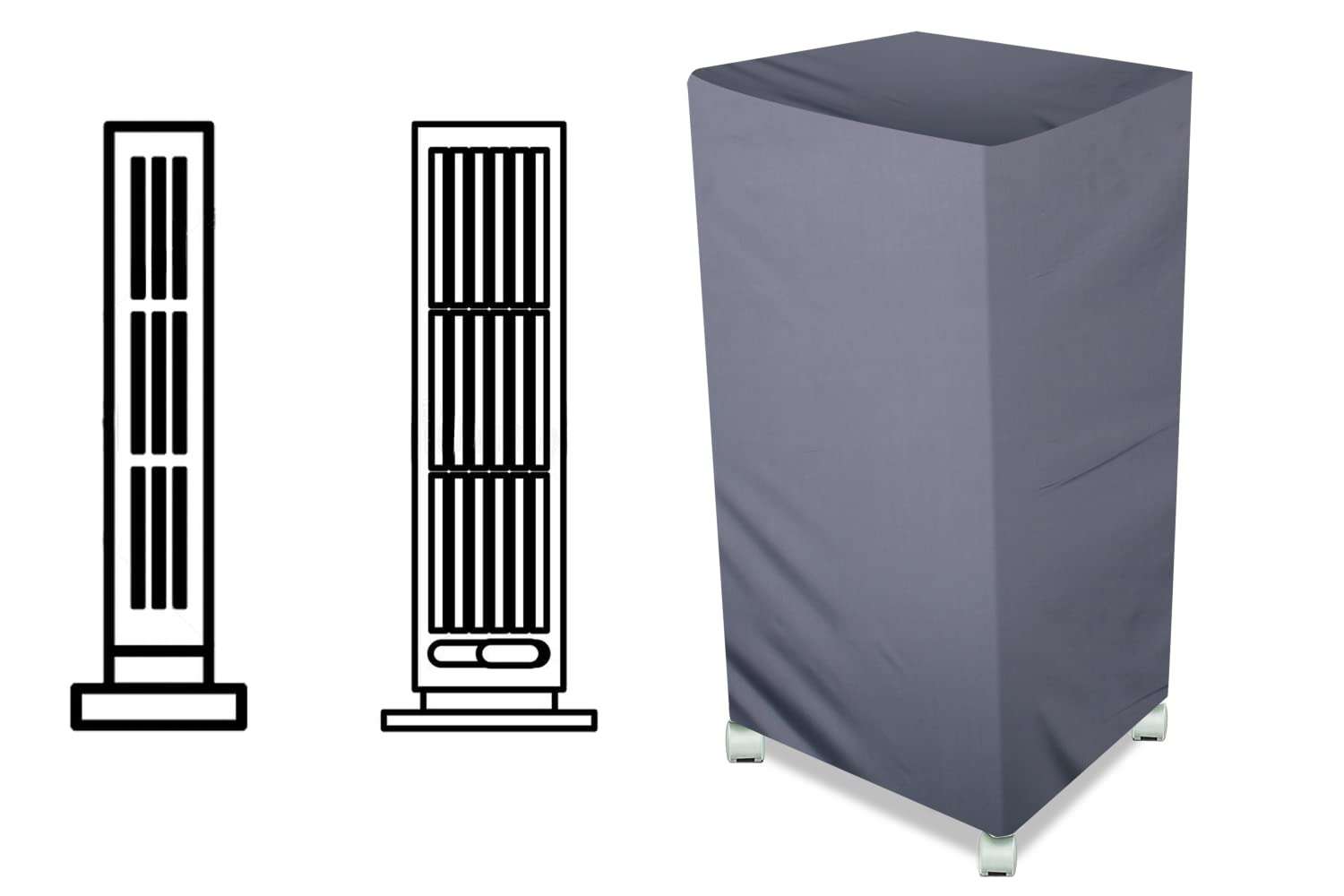 The Furnishing Tree Air Cooler Cover compatible for Blue Star DA60EEA 60 Ltr Tower Cooler, Ployester, Grey