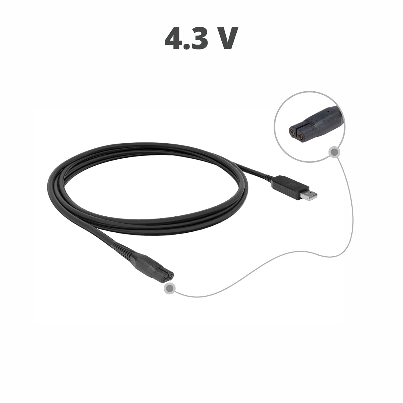 BAEYE 4.3V USB Charging Cable Compatible With Philips Trimmers & Shavers| A00390 Replacement Charger (Complete list of compatible models in bullet point) BK S1070 3