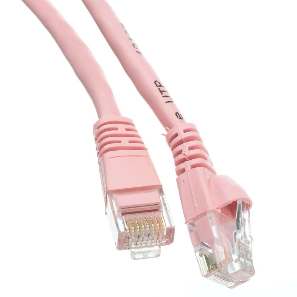 Cable Central LLC (10 Pack Cat6 Pink Copper Ethernet Patch Cable, Snagless/Molded Boot, POE Compliant, 5 Feet