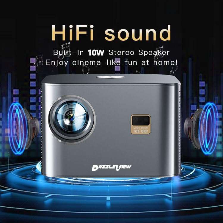 DazzleView projector, 4K Native Full HD 1920*1080p with 15000 lumens,auto keystone focus (Grey) 6