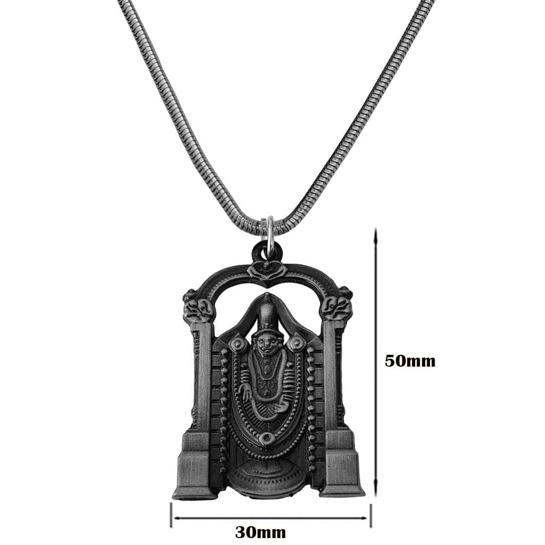 M Men Style Lord Venkateswara Tirupati Balaji Spiritual Jewellery Silver Zinc and Metal Showpiece Hanging Car Interior Deco Rear-Mirror Hanging for Men and Women cardecor-SPn20221049 4