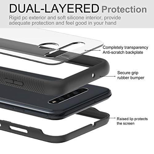 LeYi Compatible for Compatible for LG K41S Phone Case， LG K41S Case， Full-Body Shockproof Bumper Rugged Hybrid Clear Heavy Duty Protective Phone Cover Cases for LG K41S， Black 2