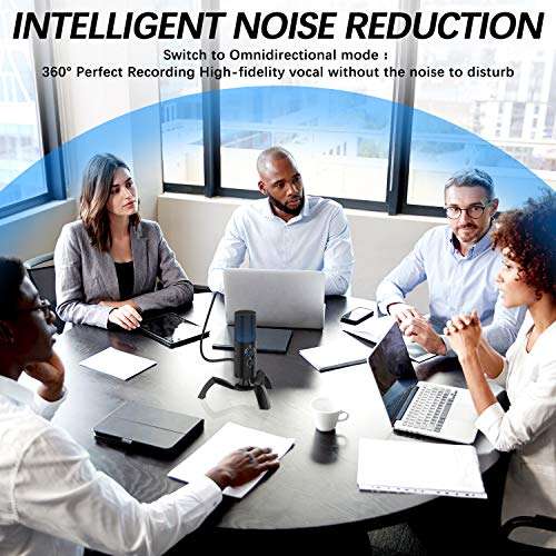 VIMVIP USB Microphone for Computer, USB Condenser Microphone PC Gaming MIC for Recording & Streaming with Mute Button, Headphone Jack, 2 Pickup Patterns 2