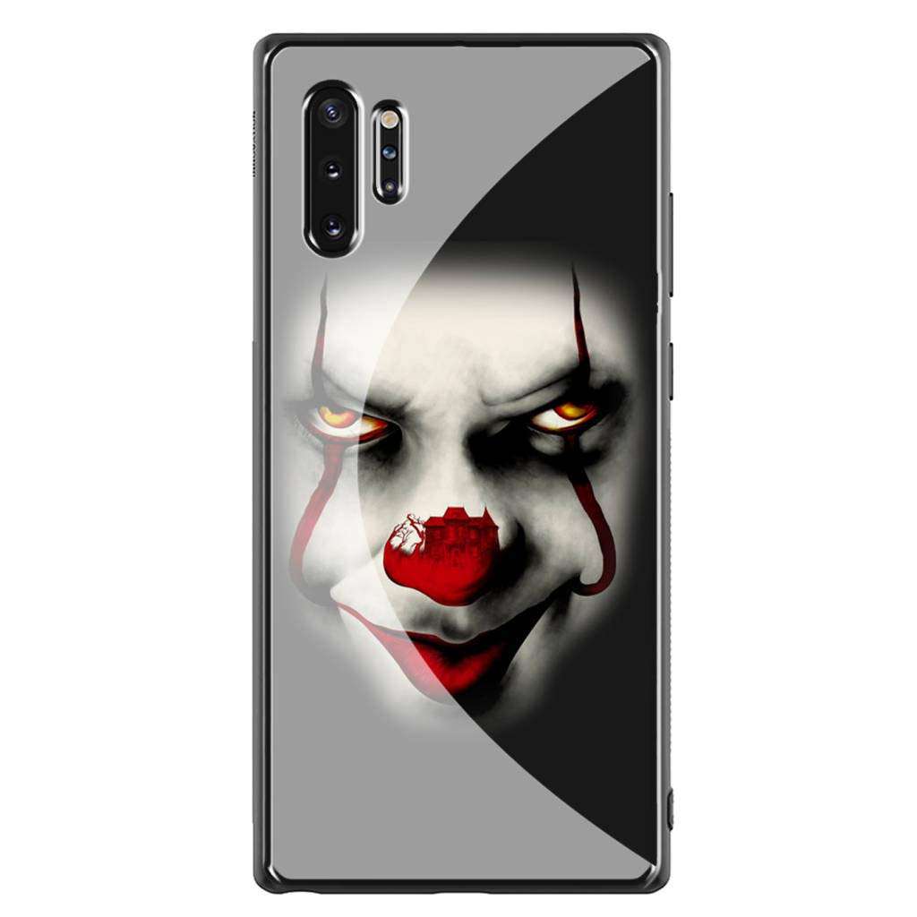 Luxury Cover for Samsung Galaxy S10 Phone Case,9H Tempered Glass Back Cover Soft Silicone Anti Scratch Bumper Design LC-243 Stephen King's IT Pennywise Protective Case 1