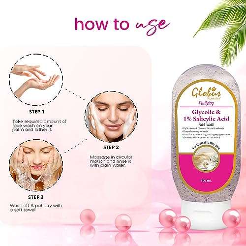 Globus Pimple Clear Face Wash with Glycolic & Salicyclic Acid - 100 ml (Pack of 5) 5