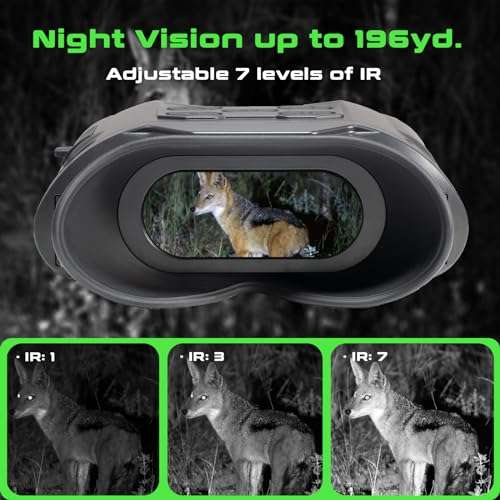 Grey Bear Night Vision Star Goggles, 9X Infrared Binoculars, IP54 for Wildlife Observation, Camping, Hiking, Security, View Range 1248ft at Day & 591ft in Total Darkness 3