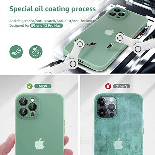 Shockproof with iPhone 12 pro max case with camera lens protector clear Liquid Silicone Gel Rubber Phone Case,ultra thin Cases for iPhone 12 Pro max Cover 6.7” Slim Soft Protective Case(Forest Green) 4