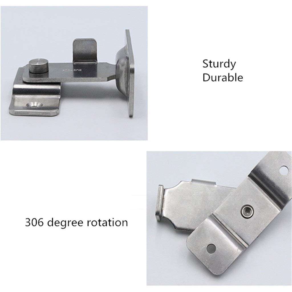 KMZSHPJNY Large Hasp Latches 304 Stainless Steel Sliding Door Chain Locks Security Tools Hardware for Barn Sliding Door Latch 6