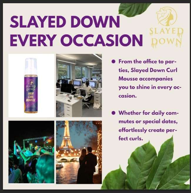 SLAYED DOWN Refine Me Curl Defining Mousse | Medium Hold for Soft Curls | Moisturizes & Controls Frizz | Mousse Hair Foam to Condition & Define | Styling Foam for Curly & Wavy Hair 3