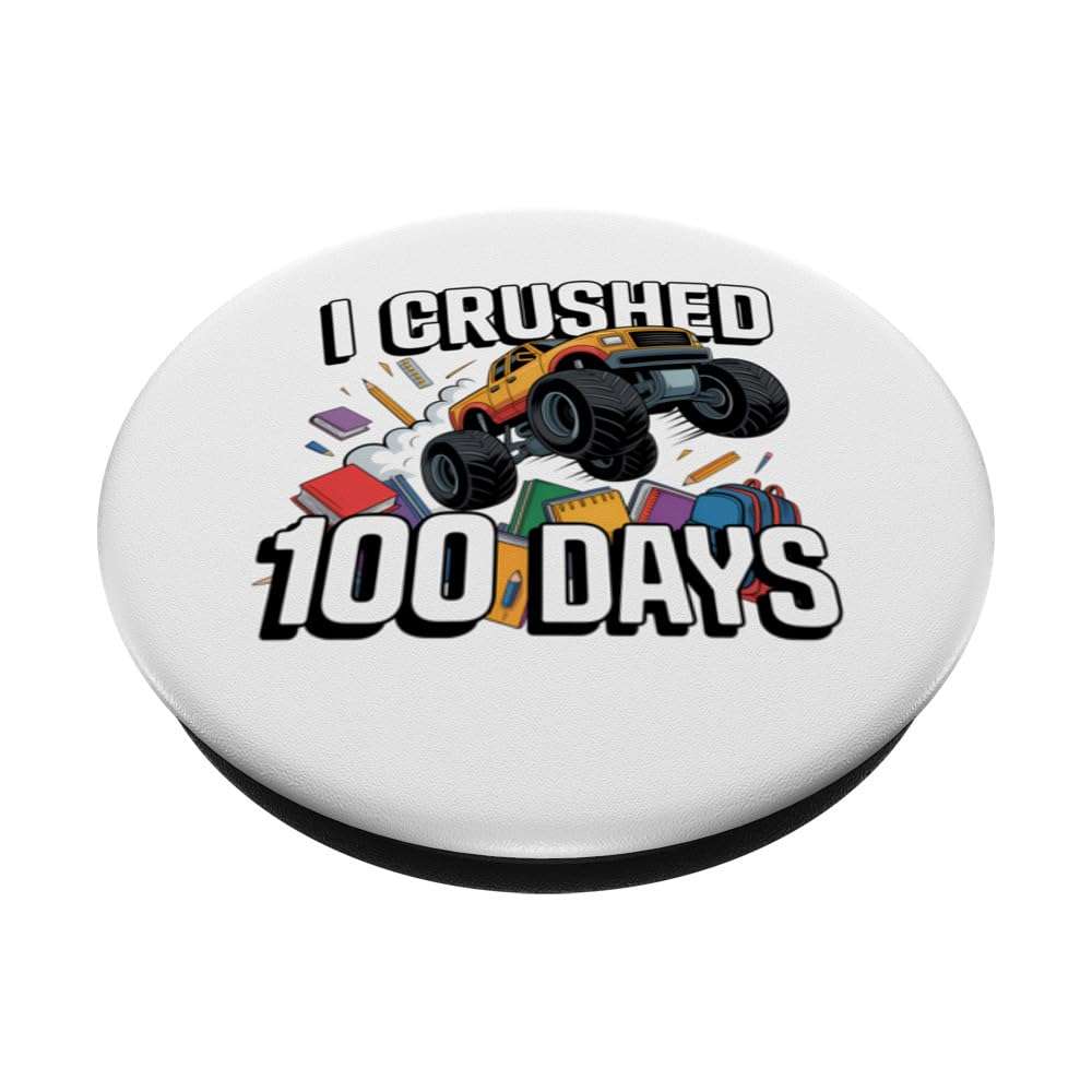 Monster Truck I Crushed 100 Days Comic Art Graphic PopSockets Adhesive PopGrip 3
