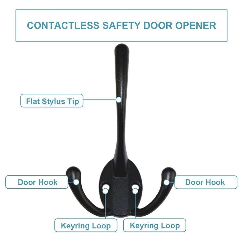 GAXQFEI Double Hooks Virus Isolation Door Handle Multifunctional Contactless Safety Door Opener Home Decoration Hardware Accessories 2