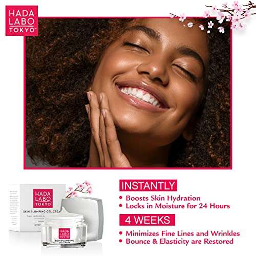 Hada Labo Tokyo Skin Plumping Gel Cream, 50 g with Super Hyaluronic Acid & Collagen | 24 Hour Moisture & visible Line Plumping Fragrance & Paraben Free Non-Comedogenic (Packaging May Vary) 6