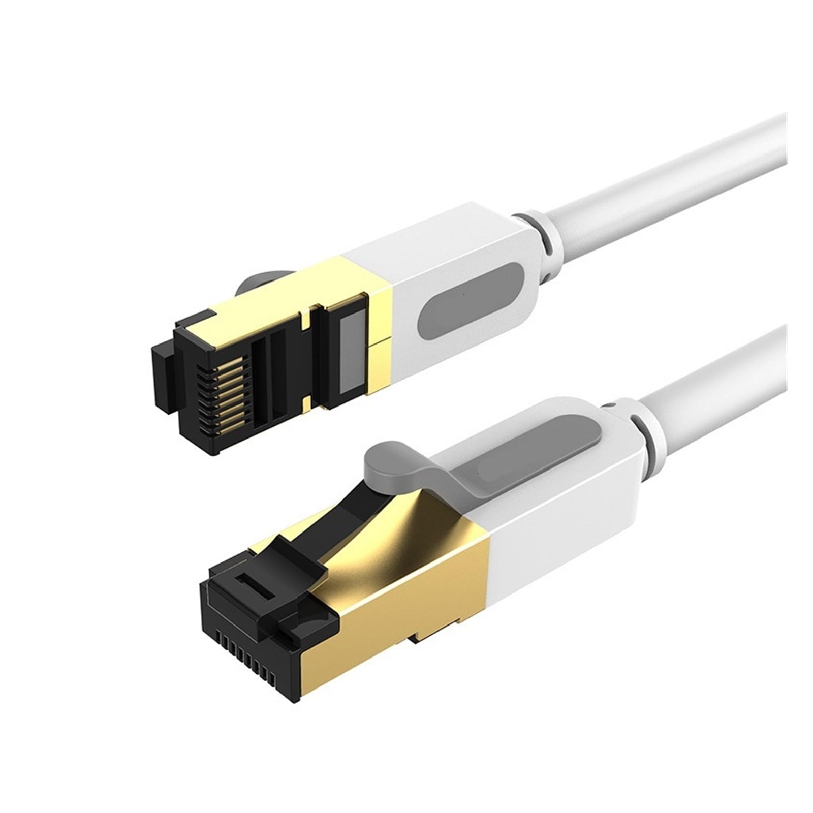 Ethernet Cable Cat 7 LAN Cable STP RJ45 Network Cable Fit Compatible Compatible Patch Cord Fit Compatible Computer Router Laptp Network Cable(Gray Round Cable,15m)