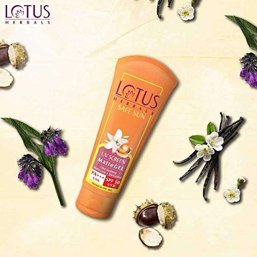 Lotus Herbals Safe Sun UV Screen Matte Gel, SPF 50, 100g & White Glow Skin Whitening & Brightening SPF-25 Hand & Body Lotion, 300ml 4