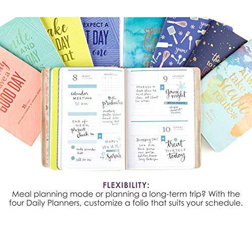 Erin Condren On The Go Folio - Champagne, Small Size Holder Case to Protect Your Petite Planners and Petite Journals for Travel. Stylish and Easy Elastic Band Enclosure 6