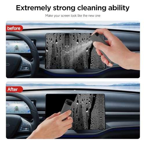 YTT Screen Cleaner, All-in-One Spray & Wipe Cleaner, with Transparent Protective Shell for All Phones, Laptop and Tablet Screens (Gray) 2