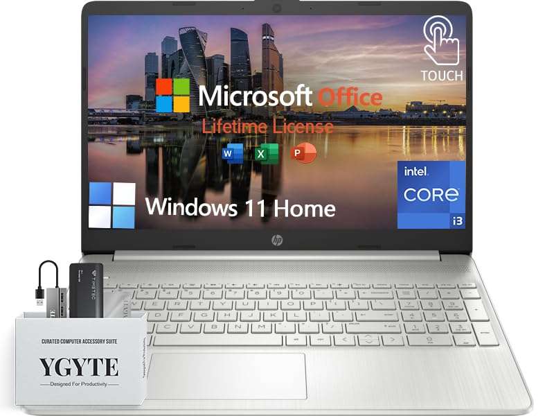 HP Laptop Touchscreen Computer 15 Inch, 15.6 Laptop Touch Screen, Thin Lightweight Notebook PC, Intel 6-Core i3, 32GB RAM 1TB SSD+512GB PSSD, Windows 11,Lifetime Office,10-Key Number Pad,Camera,HDMI 1