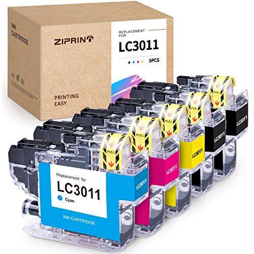ZIPRINT Compatible Ink Cartridge Replacement for Brother LC3011 LC-3011 LC3013 use for MFC-J895DW MFC-J497DW MFC-J491DW MFC-J690DW (2 Black, 1 Cyan, 1 Magenta, 1 Yellow, 5-Pack) 1