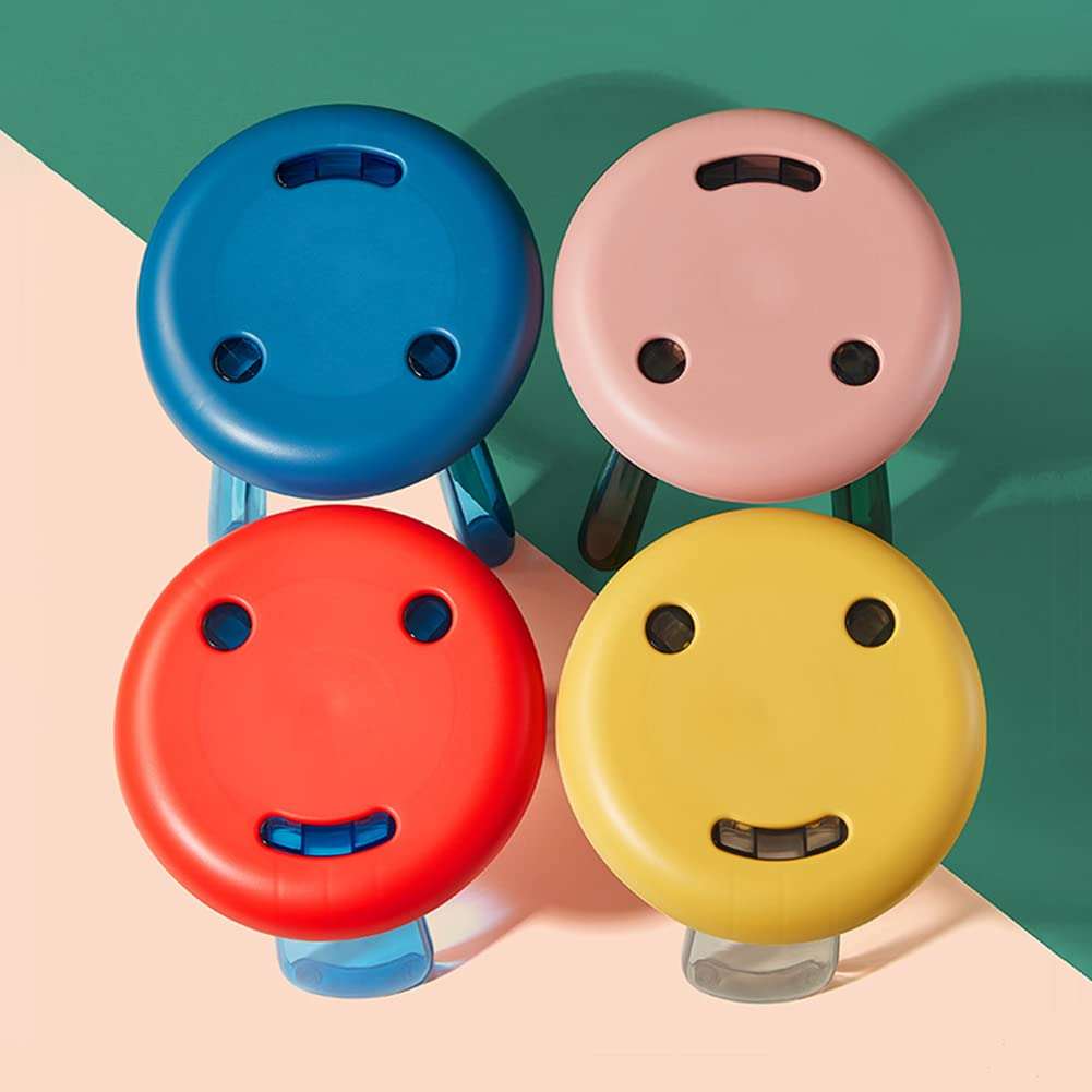 WAYUTO Cartoon Children Plastic Smile Face Kids Round Stool Chair Toddler Sitting Kindergarten Stool Shoes Changing for Home, Bedroom, Living Room Decoration 5