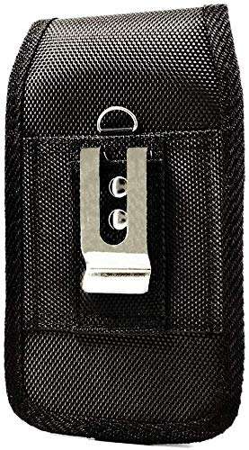 Heavy Duty Extra Large Vertical Smart Phone Case/Pouch/Holster with Belt Loop, Belt Clip and Hook-and-Loop Fastener, 5.75 x 3 x 0.75 Black 2