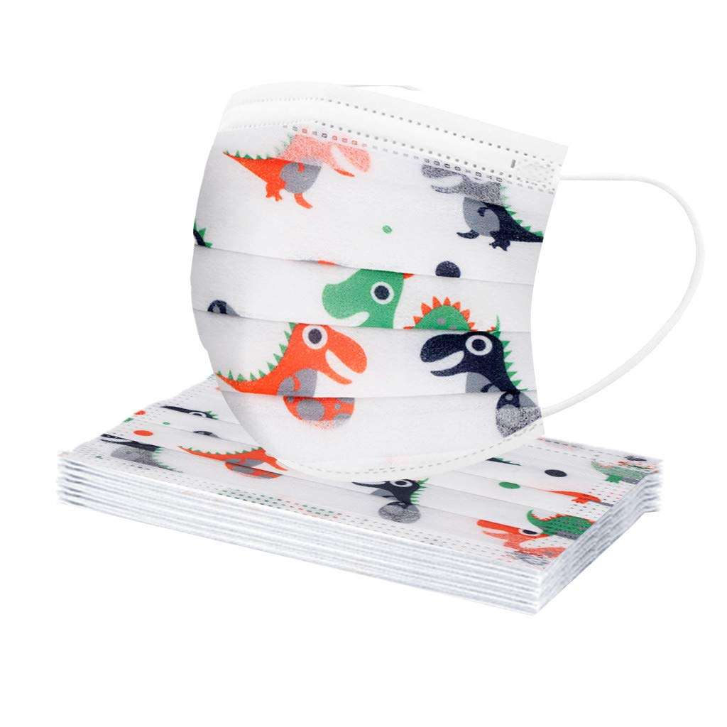 Coolbiz Kids Disposable Face_Mask,50pcs Cute Printing Face Bandanas,3 Ply Non-Woven Breathable for Outdoor Activities 6