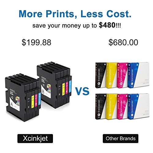 Xcinkjet Sublimation Ink Cartridge Compatible for Sawgrass Virtuoso SG500 SG1000 Printer NOt for 3.3 SPV Version(2 Black, 2 Cyan, 2 Magenta, 2 Yellow , 8-Pack) 3