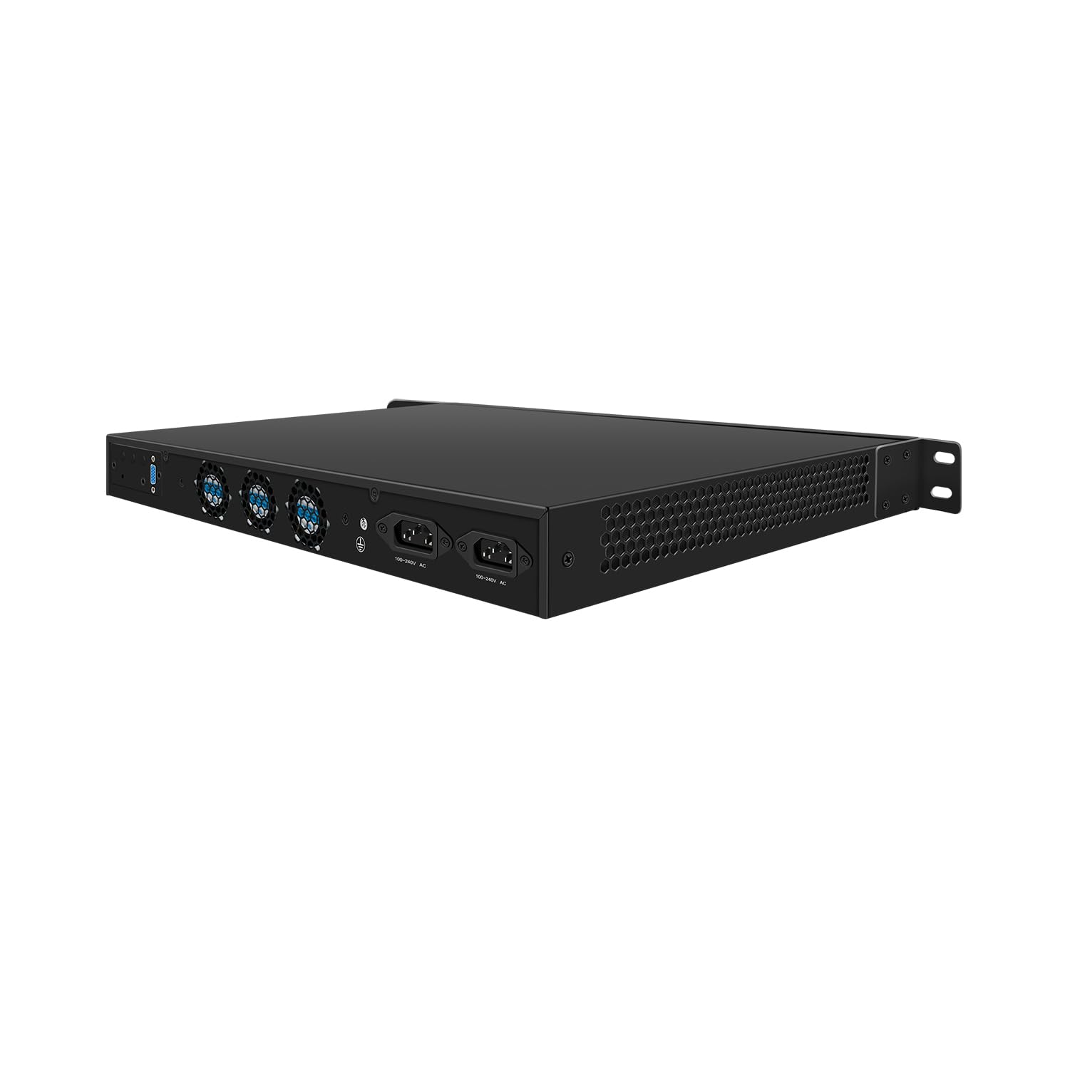 HUNSN 1U Firewall Appliance with Redundancy Power Supply, VPN, Router PC, N100, RJ53k, 4 x 226-V 2.5GbE LAN, Console, VGA, GPIO, SIM Slot, Dual Power, Barebone, NO RAM, NO Storage, NO System 5