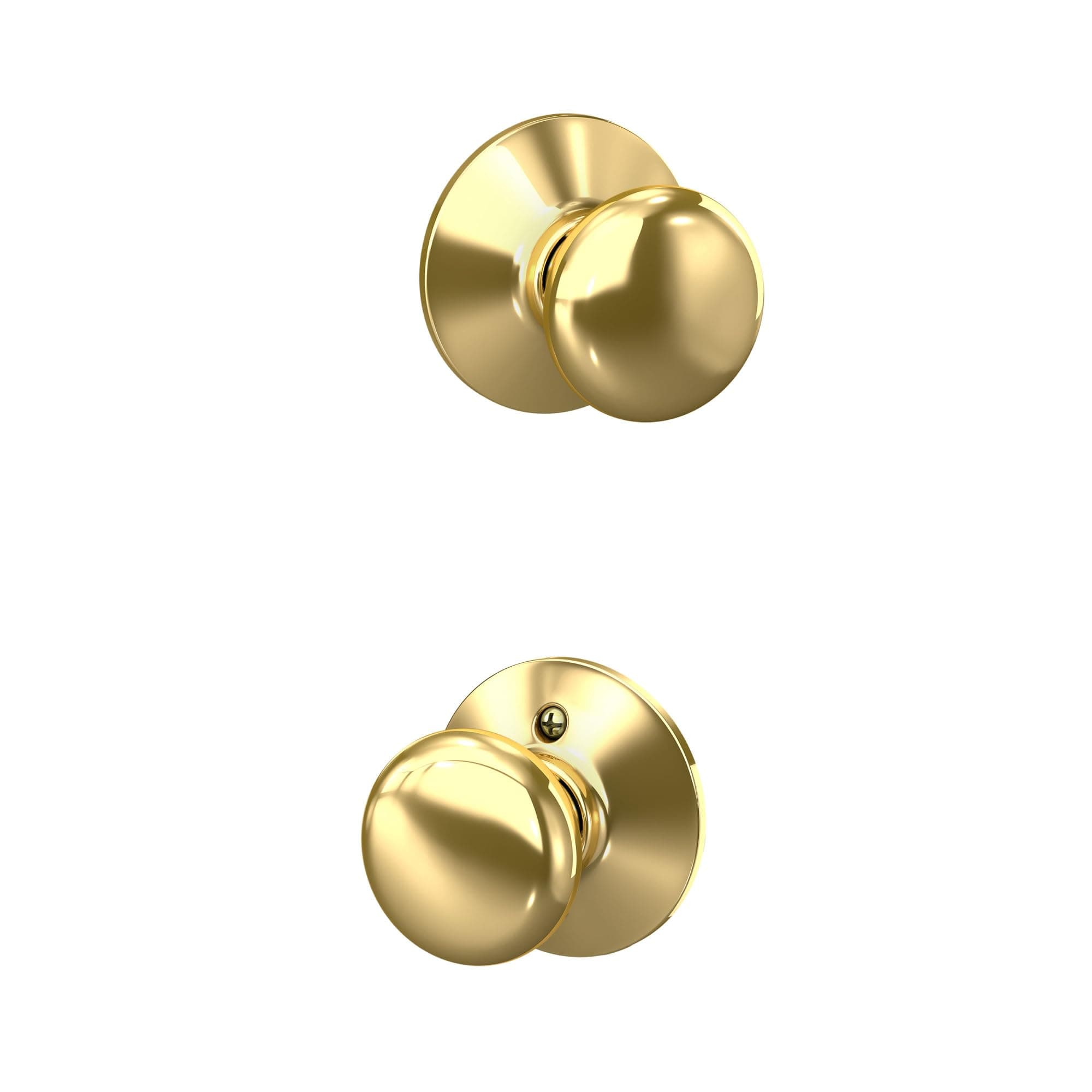Schlage F10 PLY 605 Plymouth Door Knob, Hall & Closet Passage Lock, Bright Brass 1