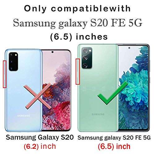 for Samsung S20 FE 5G Case, Transparent Shockproof Slim Two-Color Soft TPU Protection Cover Cases for Fit Samsung Galaxy S20 FE 5G (Pink/Green) 2