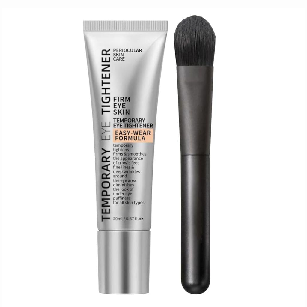 Lashskin Temporary Eye Tightener Cream, Firm Eye Skin, Reduces Puffiness, Fine Lines & Crow's Feet, Easy-Wear Formula with Applicator Brush, 20 ml