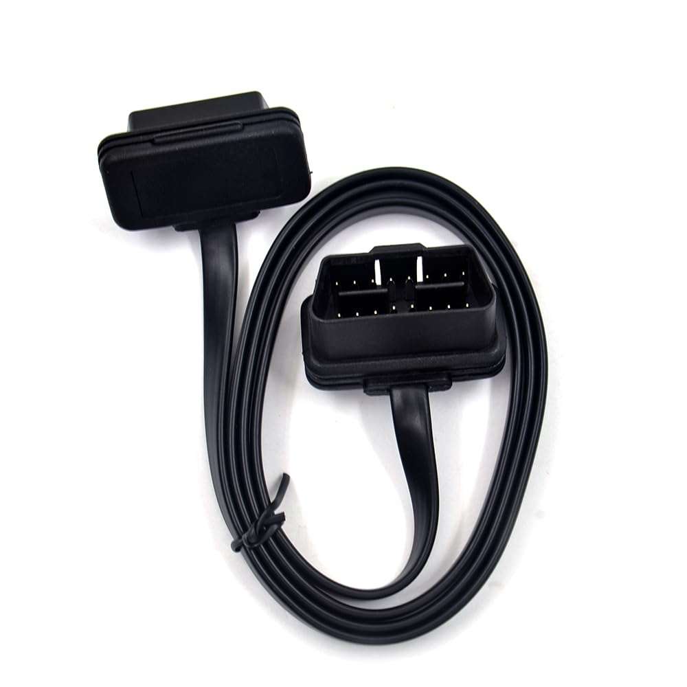 100CM 16Pin OBDII OBD 2 OBD2 Cable Connector Diagnostic-Tool ELM327 Adapter Flat Thin As Noodle Male to Female Extension 1