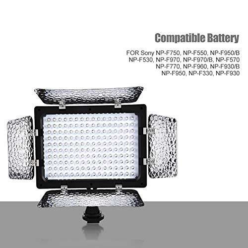 Video Light Lamp Panel, 6000K CRI85+ LED On Camera Video Fill Light with 3 Diffuser and 1/4" Screw Hole Mount for DSLR Camera DV Camcorder 3